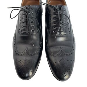 Romano Martegani Wingtip Oxford Dress Shoes Mens 11 Black Leather Formal Italy